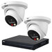Dahua 8MP Kamerasystem mit 2 Dual Light Wizsense Turret PoE IP Kameras inkl Mikrofon.