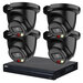Dahua PoE-Kamerasystem mit 4 schwarzen 5MP Dual Light Turret-Kameras und Mikrofon