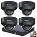 IP PoE 4MP Safire Smart Kamerasystem mit 4 dunkelgrau Dome Kameras inklusive Mikrofon.