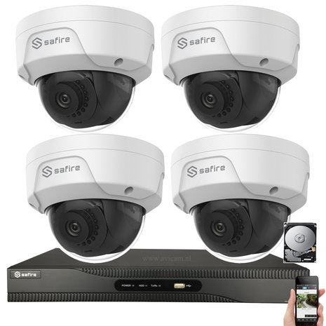 2 TB Videoüberwachung Set HD 3MP POE 2x Aussen 2x Dome Überwachungskamera 