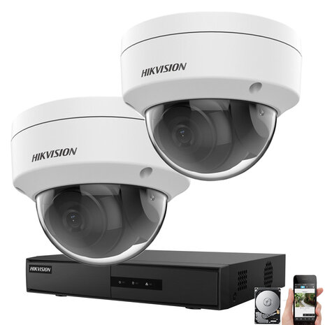 IP Hikvision PoE 4MP Zwarte camerabewaking 