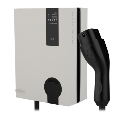 RAEDIAN NEO EV-Lader - 7.4 kW 32A Type 2 - 5m Kabel - IP55 &amp; App - Wit