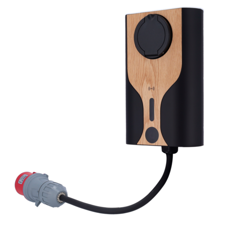 RAEDIAN NORA Mobiele Thuislader Type 2 - 22kW 32A 3-Fase EV Lader met App - Hout