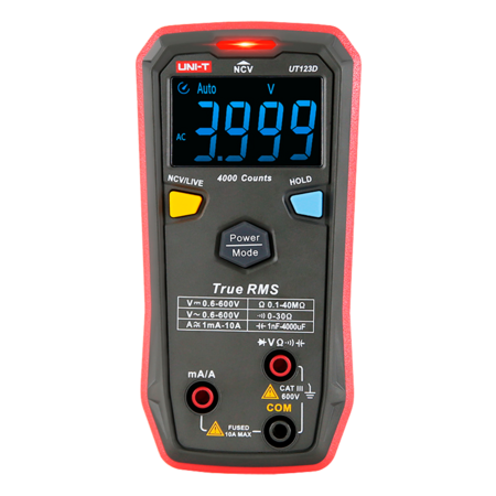 Digitale multimeter UNI-T 600V CAT III met True RMS en NCV-functie