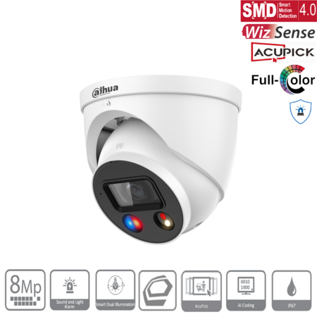 Dahua IPC-HDW3849H-AS-PV-S5 WizSense 8MP TiOC PoE IP Camera
