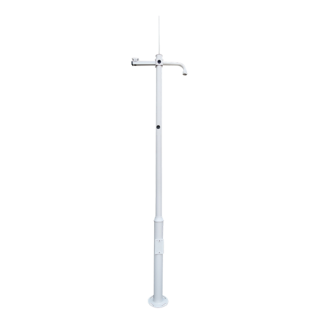 Cameramast POLE-450-D - Modulaire Camerapaal 4,5m - Wit Gegalvaniseerd Staal