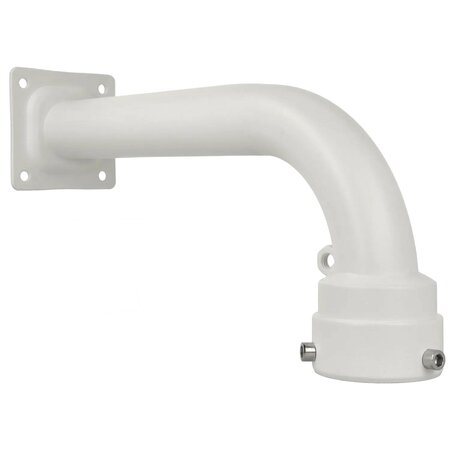 Witte Paalbevestiging Arm voor Dome en PTZ Camera - Gegalvaniseerd Staal