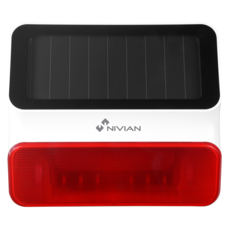 Nivian NVS-S8A-U1 Buitensirene op zonne-energie en back-upbatterij.