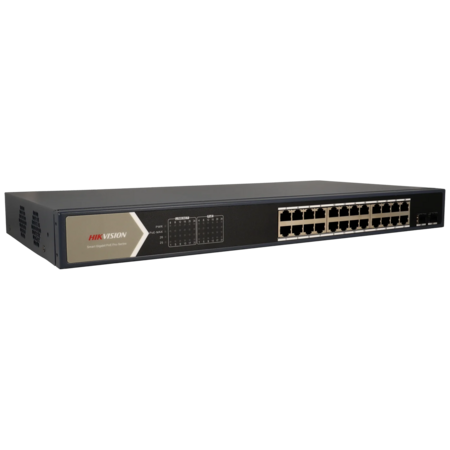 Hikvision Pro Cloud Switch 26-Poorts met 24 PoE Poorten (370W) voor Camerabewaking