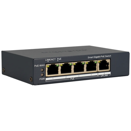 Hikvision Pro 5-Port Cloud Switch met 4 PoE Poorten voor Camerabewaking