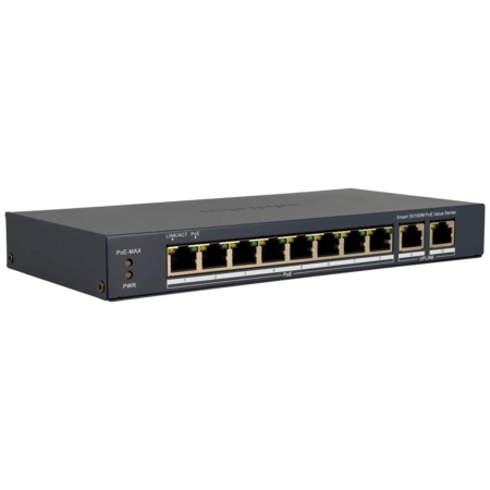 Hikvision 10-Poorts Cloud PoE Switch met 300m Bereik voor Camerabewaking