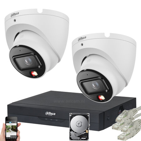 Dahua IP PoE Camerabewaking Set 6MP - Smart Dual Light Nachtzicht voor Buiten