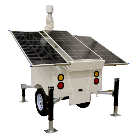 Safire Mobiele CCTV Trailer met 360W Zonnepanelen en 2520Wh LiFePo Batterij
