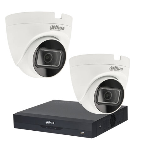 Dahua Camerabewaking Set 2MP Full HD - 2 Binnen Dome Camera's met XVR-recorder