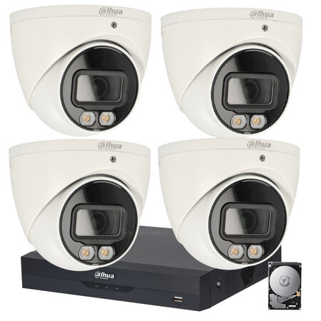 Dahua Camerabewaking Set 2MP Full HD - 4 Coax Camera's met Microfoon voor Buiten