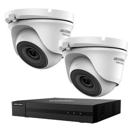 Hikvision Camerabewaking Set met 2 Full HD EXIR Dome Camera's - IP66 voor Buiten