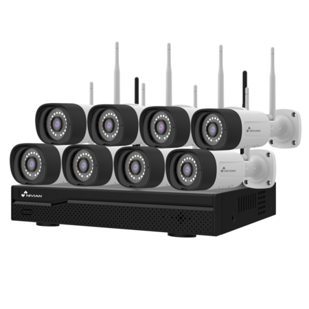 Nivian Draadloos Camerasysteem - 8x 3MP WIFI IP Camera's met NVR