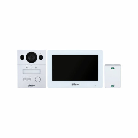 Dahua video intercom DHI-KTX01(F) complete kit 2 draads met video deurbel, monitor en converter.