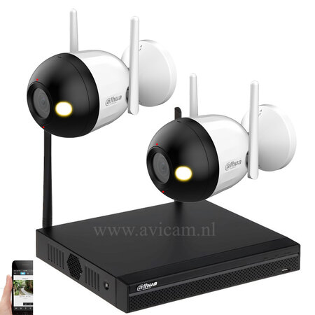 Dahua Wifi Cameraset 4MP Dual Light Bullet - 2 Camera's met Microfoon
