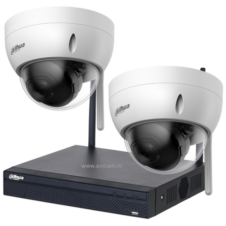 Dahua Draadloze Bewakingscamera Set - 2 Starlight Dome Camera's 4MP