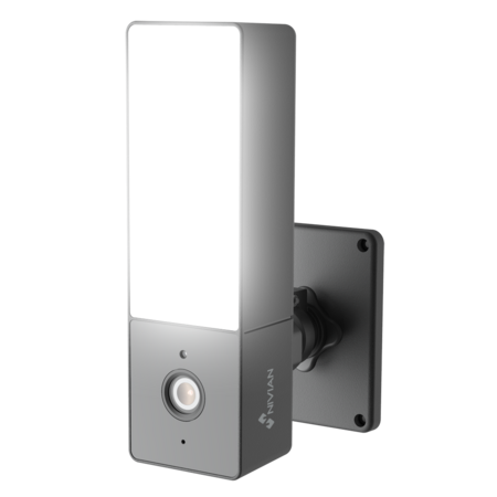 Nivian NVS-IPC-L2 buitenlamp WiFi camera 3 MP met bewegingsdetectie, IR nachtzicht, audio, Sd slot en op gratis app.