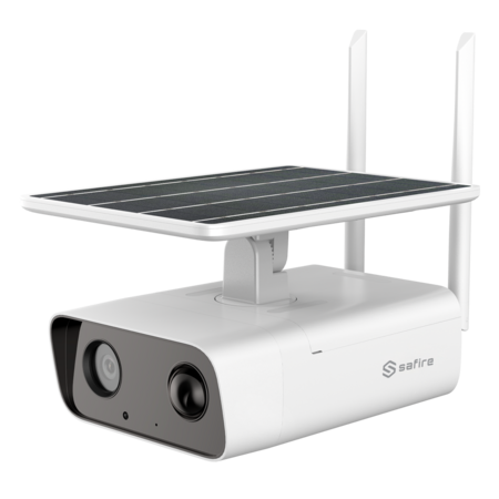Safire 4MP SF-IPB040W-4YSOLARPIR-4G buiten camera met accu, zonnepaneel, simkaart slot, nachtzicht, MicroSD en gratis app.