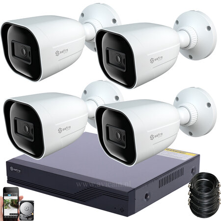 Safire Smart Camerabewaking Set 2MP - 4 Vandaalbestendige Bullet Camera's