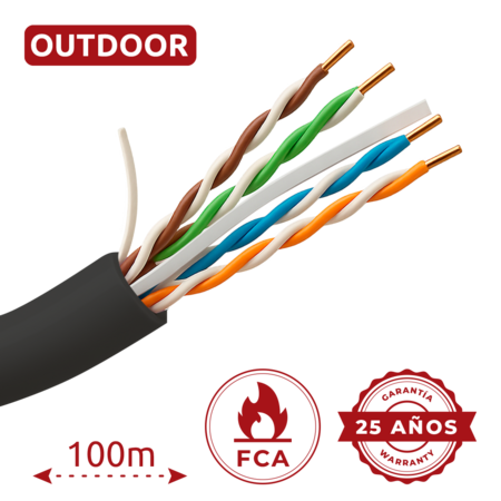 Safire Smart Cat6 Netwerkkabel 100m - 100% Koper voor Buitengebruik
