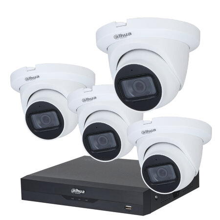Dahua Beveiligingscamera Set met 4 Turret Camera's - 2MP Full HD en Nachtzicht