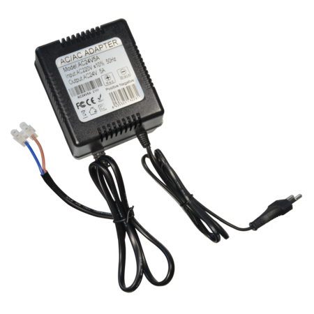 24VAC/5A universele 24V voeding adapter met kabel.