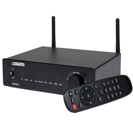 Compacte Stereo Versterker met Bluetooth 2x50W - USB en AUX Speler met Afstandsbediening