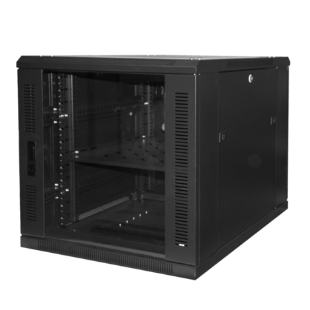 19 Inch Serverkast Vloermodel 12U - 800mm Diep met Ventilatoren en Stekkerdoos