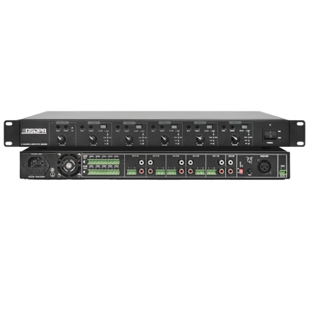 5-Kanaals Mengversterker - 5x60W - 100V en 4-16 Ohm - Met Volumeregeling