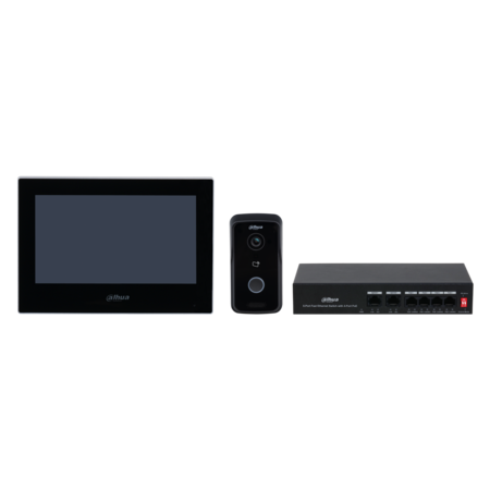 Dahua Video Intercom Set met 7 inch Monitor en PoE Switch - IP Beveiliging