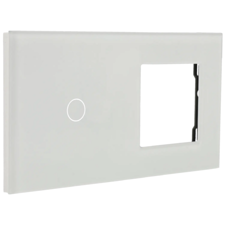 A-SMARTHOME Luxe Glazen Touch Schakelaar - 1-Voudig - Wit - Led-Verlichting