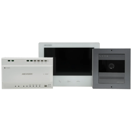 Hikvision 2-Draads Video Intercom Set met 7-inch Touchscreen - DS-KIS704EY/ALU