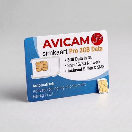 Avicam Pro 3GB Simkaart - IoT voor Video-intercom en Routers