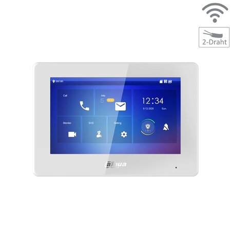Dahua VTH5422HW-W Monitor - 7 Inch Hybrid 2-Draad Wifi voor Intercom