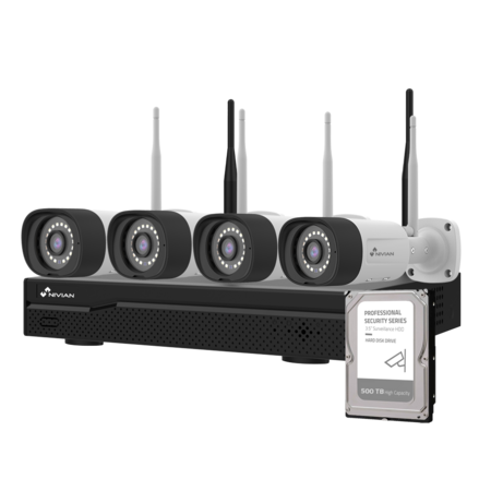 Nivian WiFi CCTV Kit NV-KIT1630W6-4CAM-500GB - 4 Camera's voor buiten