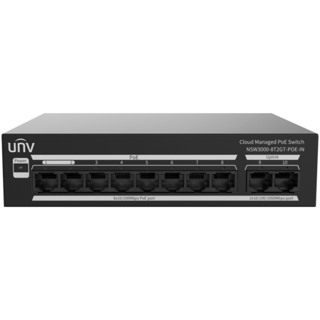 Uniview Cloud Managed PoE Switch - 8 Poorten 120W voor Videobewaking
