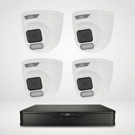 Uniview Cameraset 4MP ColorHunter - 4-Kanaals PoE Beveiliging voor Buiten