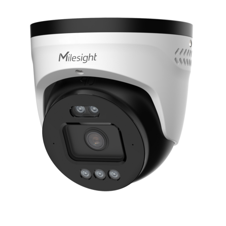 Milesight Turret IP-camera 8MP met AI TrueColor en Politielicht voor beveiliging
