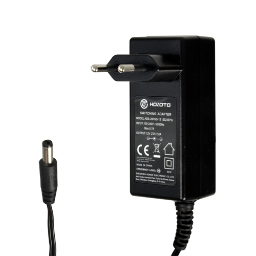 Voedingsadapter 12V 2A 24W &ndash; 5.5x2.1mm DC Stekker voor CCTV en LED &ndash; EU Plug