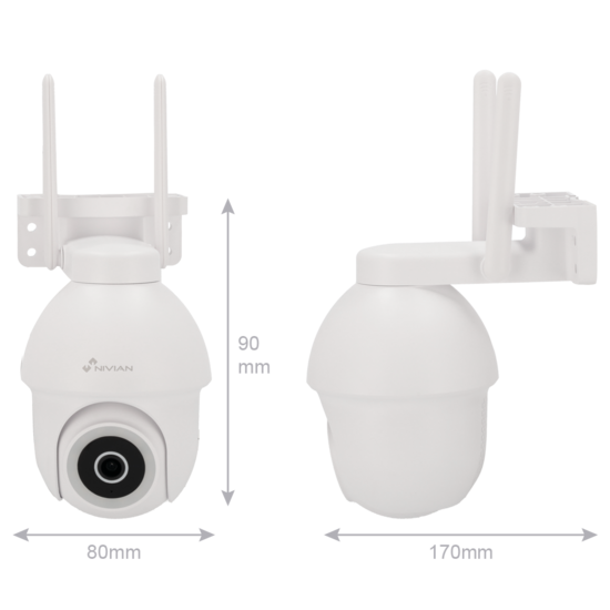 Nivian NVS-IPC-0S3 PTZ Outdoor WiFi Camera - 4MP Beveiligingscamera met Autotracking