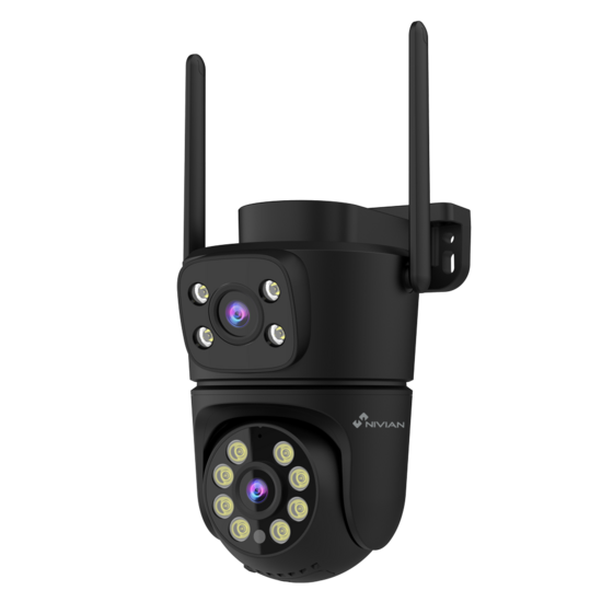 Nivian NVS-IPC-0S6B-DUAL - WiFi Beveiligingscamera Buiten - Dual Lens 2K - Zwart