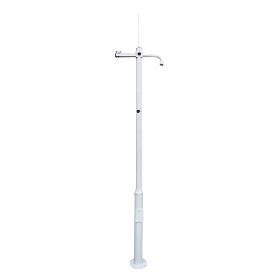 Modulaire Cameramast POLE-350-D - 3,50m Wit - IP65 Gegalvaniseerd Staal
