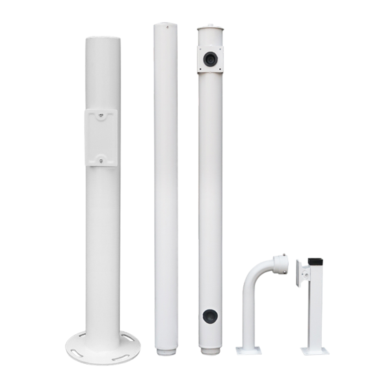 Modulaire Cameramast POLE-350-D - 3,50m Wit - IP65 Gegalvaniseerd Staal