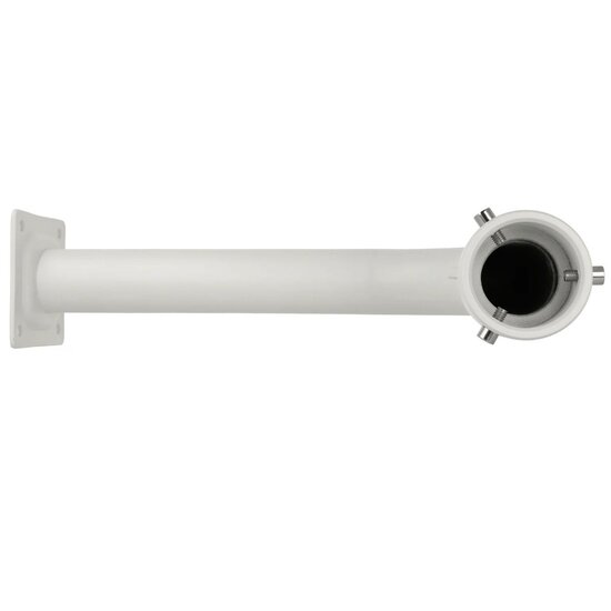 Witte Paalbevestiging Arm voor Dome en PTZ Camera - Gegalvaniseerd Staal