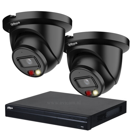 Dahua PoE Camerasysteem 8MP - 4K Dual Light Turret Set met Microfoon