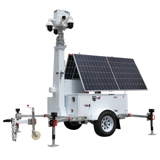Safire Mobiele CCTV Aanhanger met 9m Telescoopmast en 12000Wh LiFePo Accu